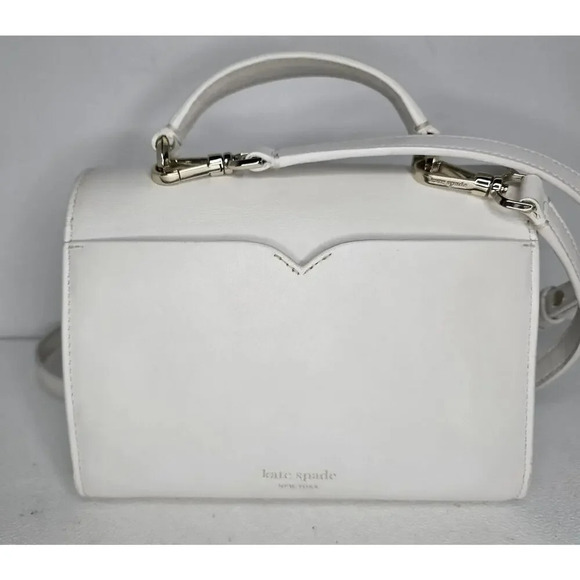 Kate Spade Lovitt Firework Buckle Small Top-handle Bag In Optic White - Picture 4 of 12